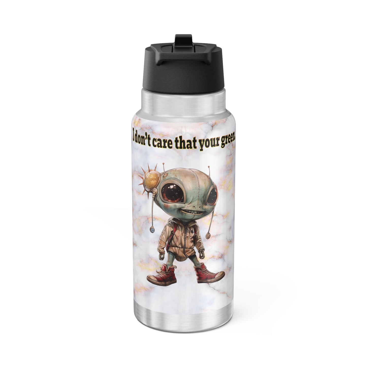 I don't care that your grey - Gator Tumbler, 32oz  (white marble)