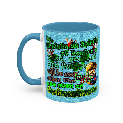 christmas spirits of boston - Accent Mug (faded blue)