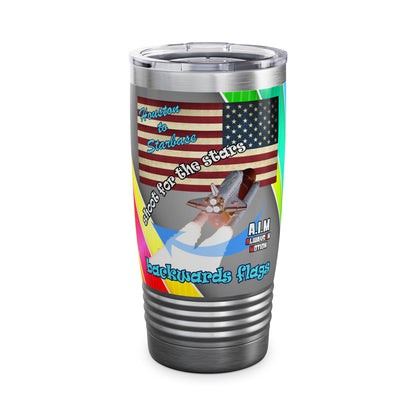 shoot for the stars - Ringneck Tumbler, 20oz (rainbow split)