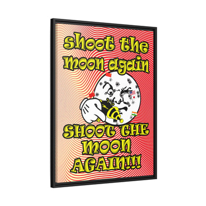 shoot the moon again - framed canvas art (yellow-orange wave)