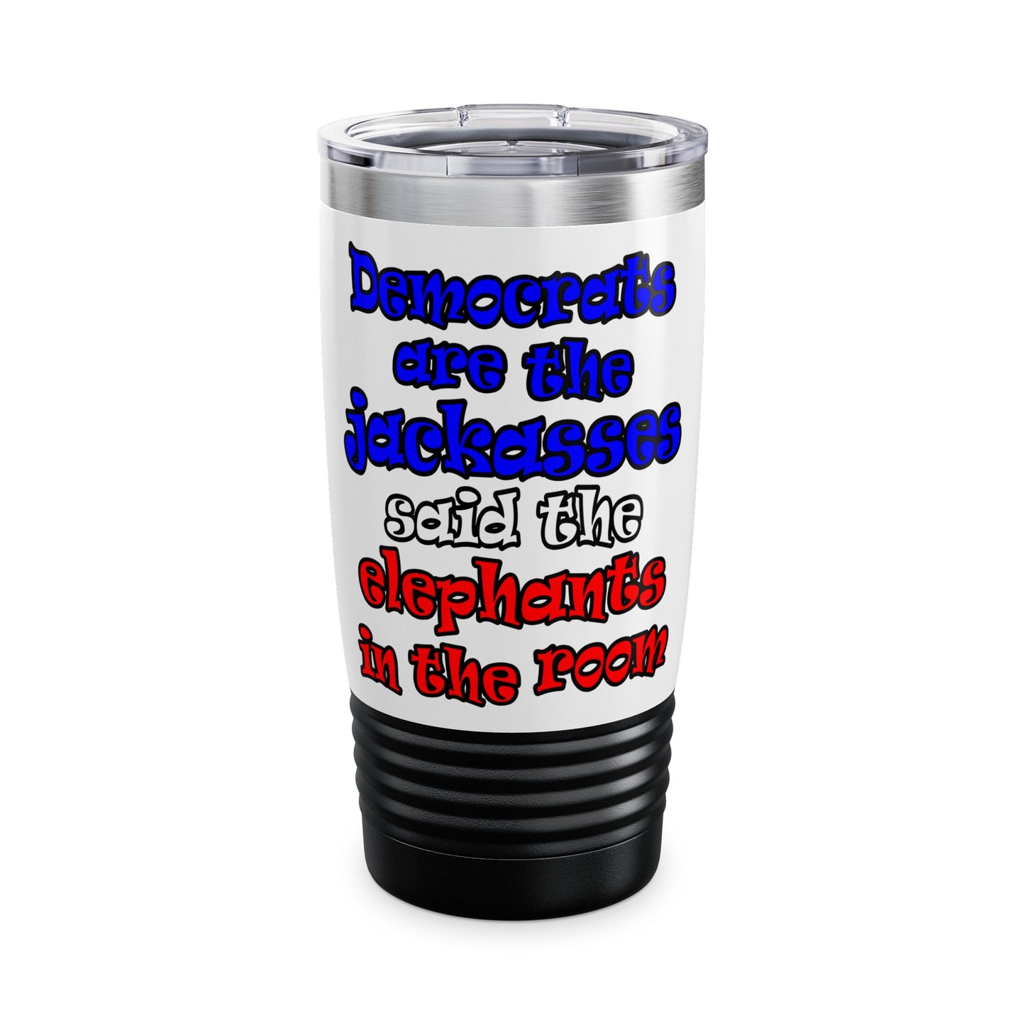 donkeys and elephants - Ringneck Tumbler, 20oz (white)