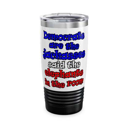 donkeys and elephants - Ringneck Tumbler, 20oz (white)