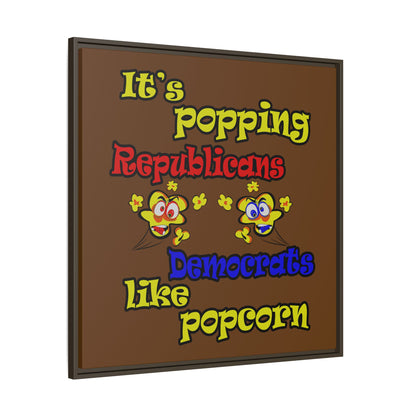 popping like popcorn - framed canvas art (brown)