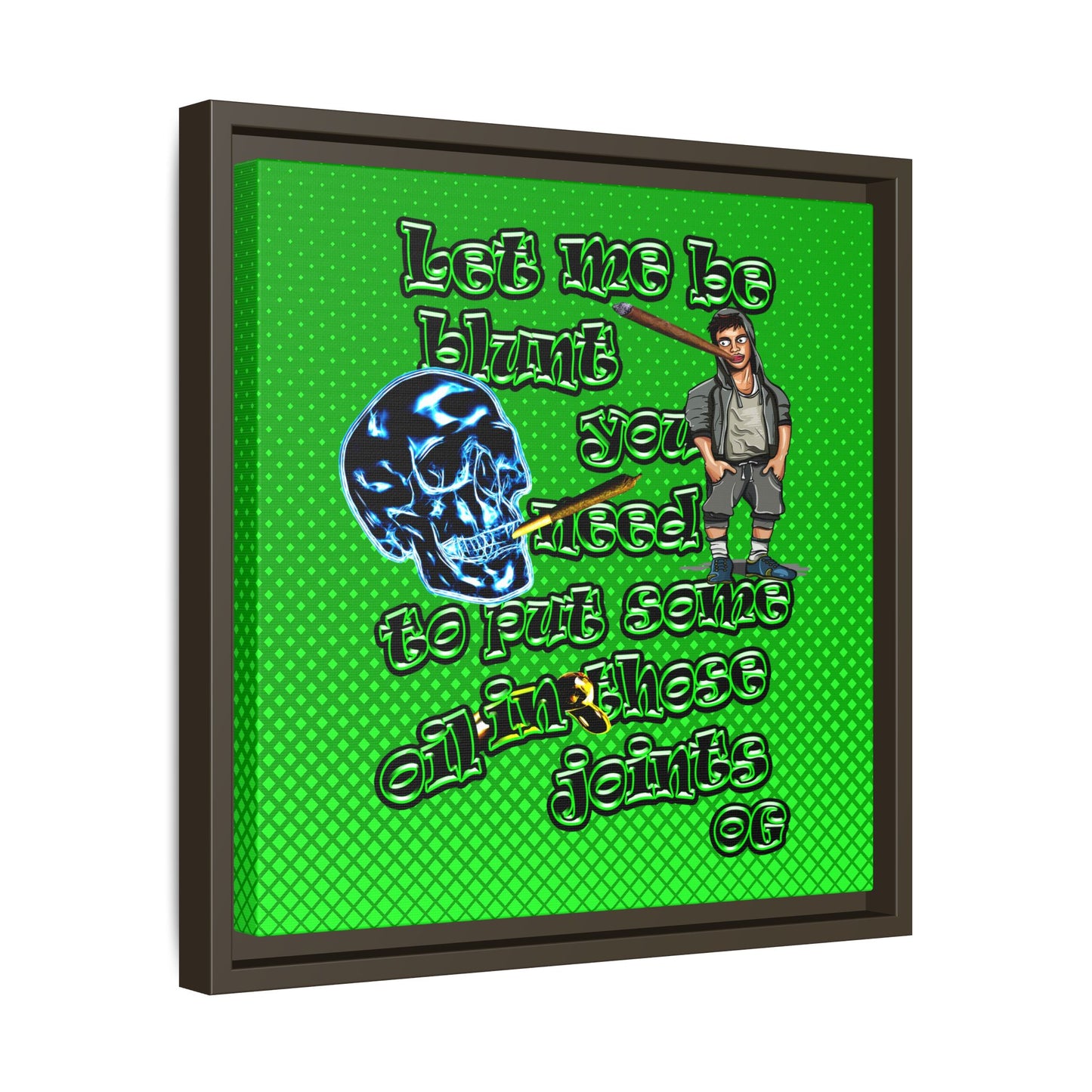 og - framed canvas art (logo green)