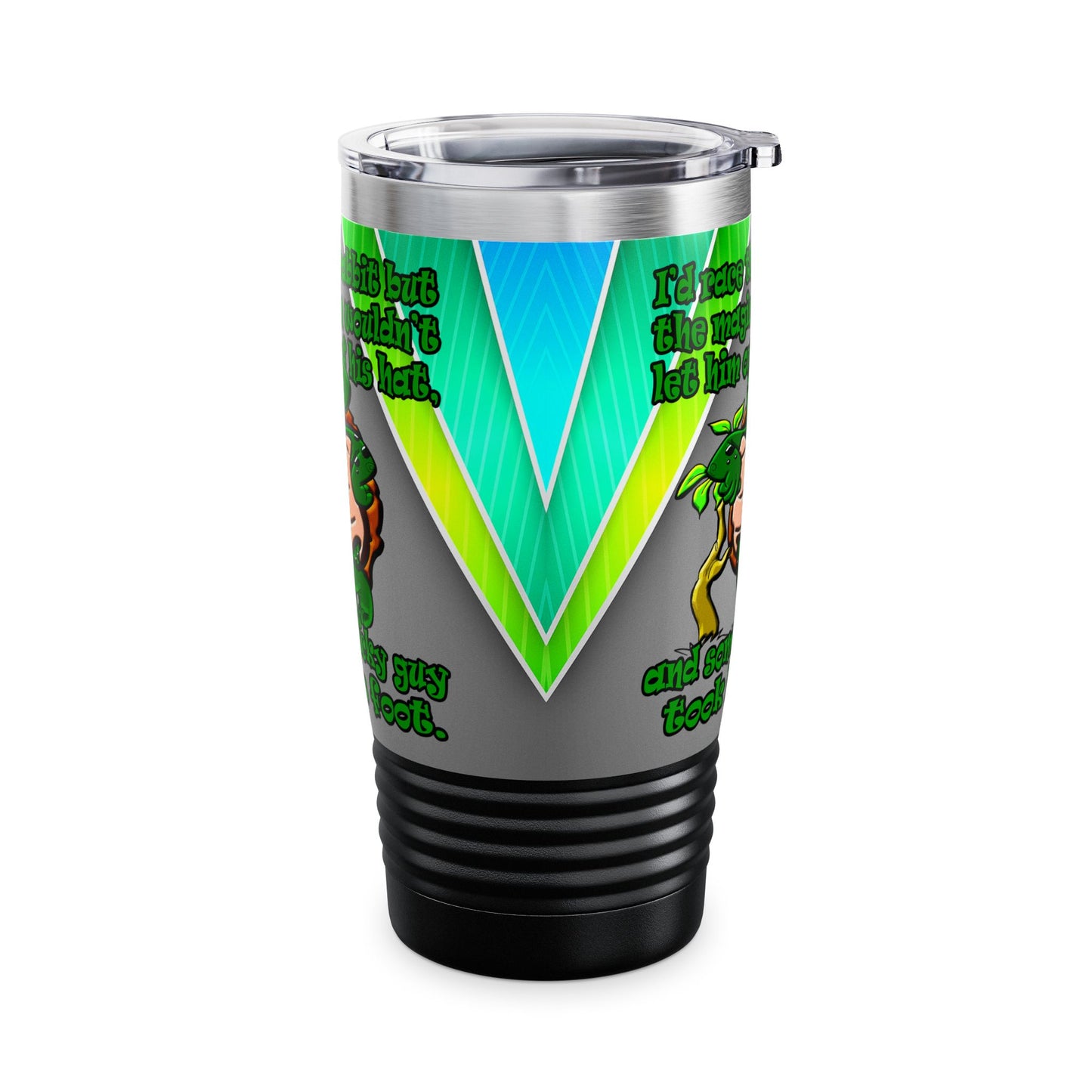 turtle race - Ringneck Tumbler, 20oz (rainbow split)