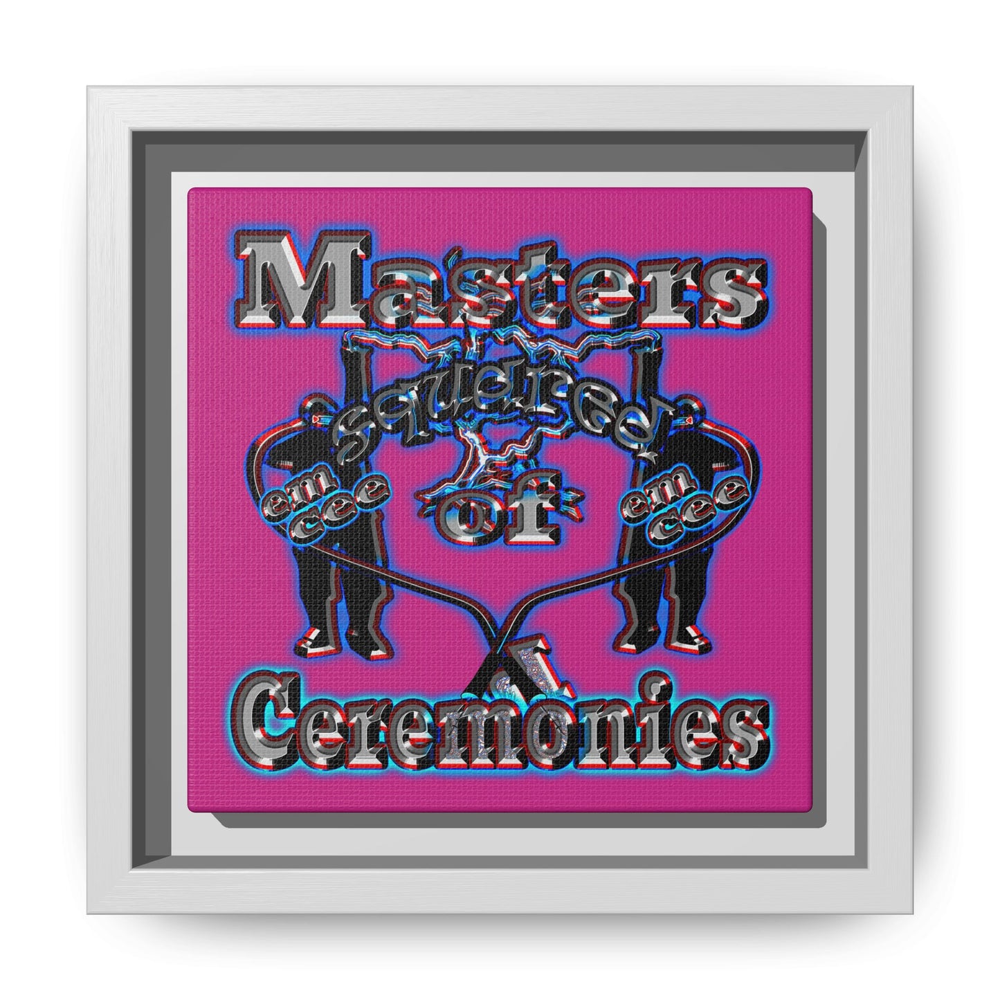 em cee squared - framed canvas art (pink)