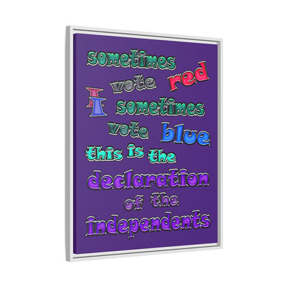 declaration of the independents - framed canvas art (purple)