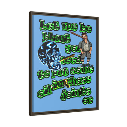 og - framed canvas art (light blue)