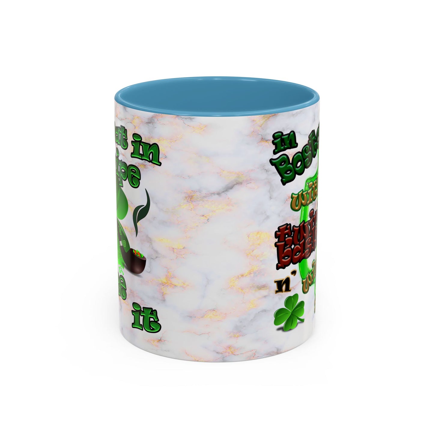 celtics logo - Accent Mug (white marble)