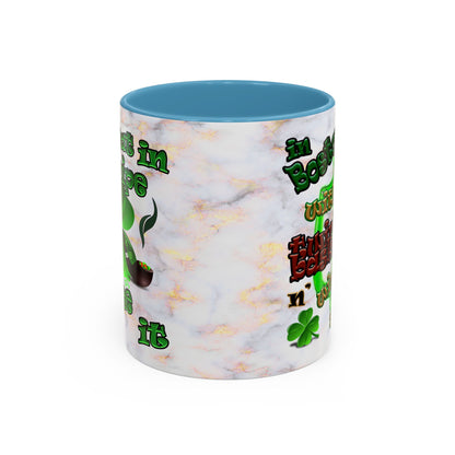 celtics logo - Accent Mug (white marble)