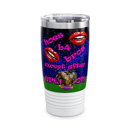 hoes b4 bros - Ringneck Tumbler, 20oz ('snoops' background)