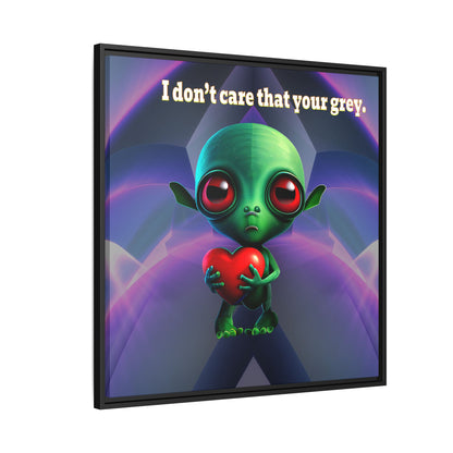 I don't care that your grey - framed canvas art (grey-pink wave)
