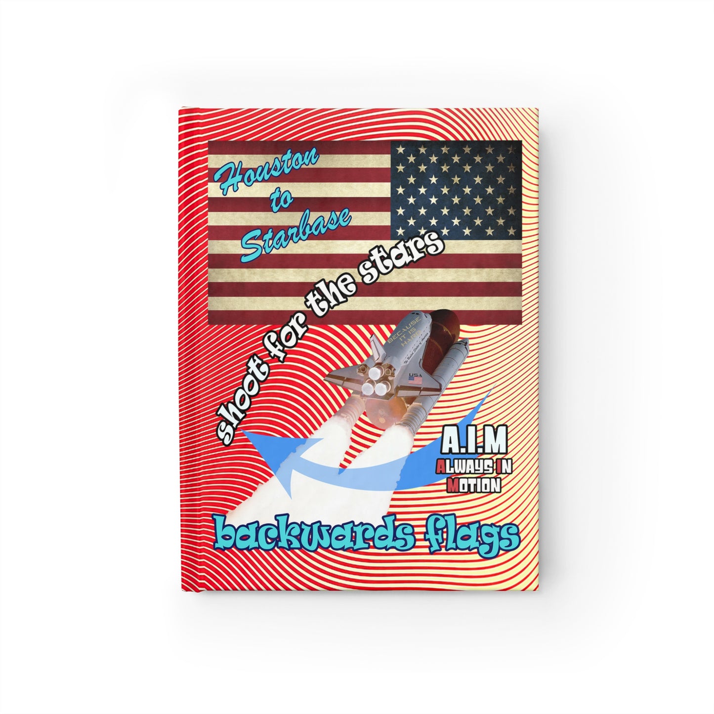 shoot for the stars - journal-lined (yellow-orange wave)