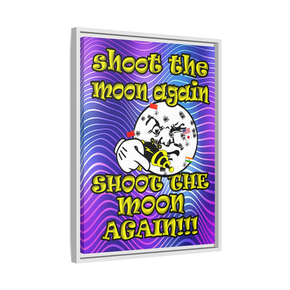 shoot the moon again - framed canvas art (purple wave)