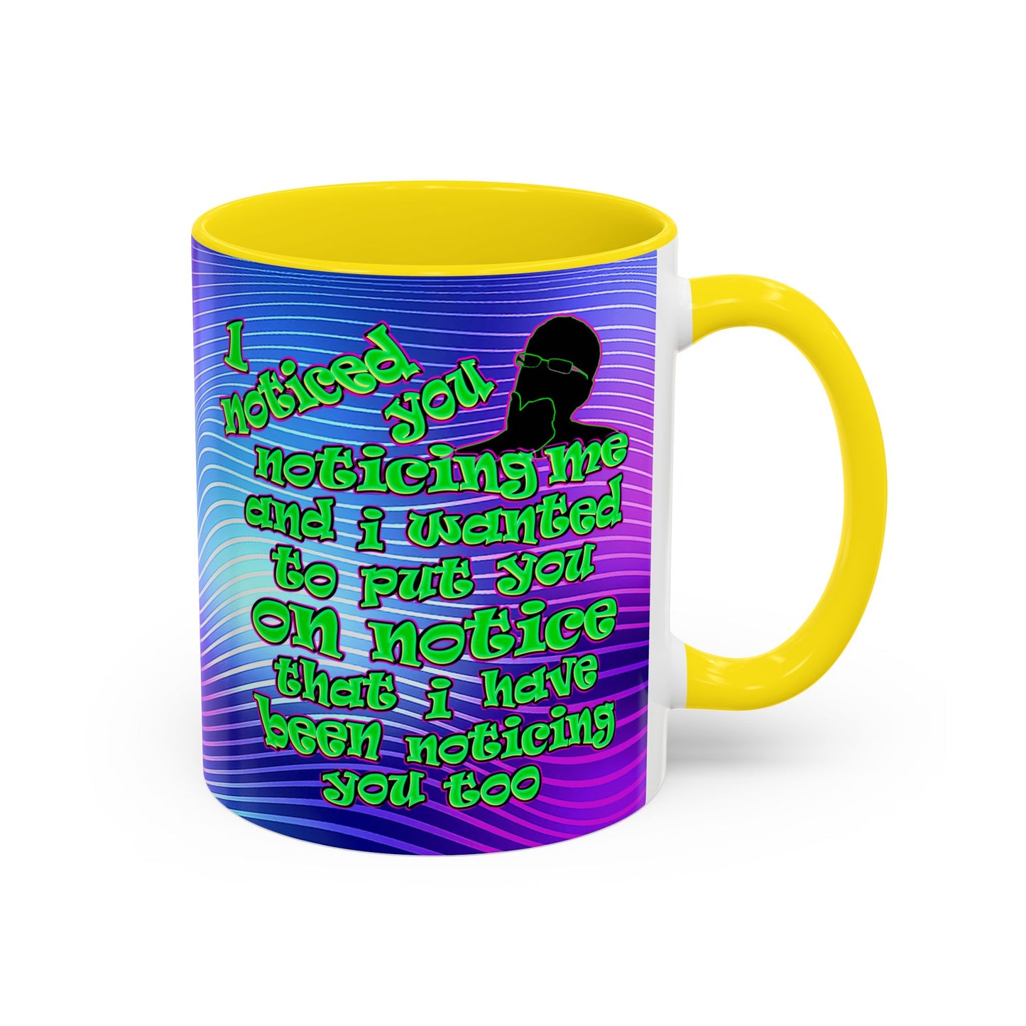 noticed you noticing - Accent Mug (purple wave)