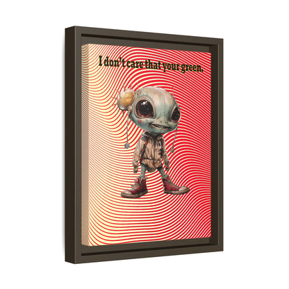 I don't care that your green - framed canvas art (yellow-orange wave)