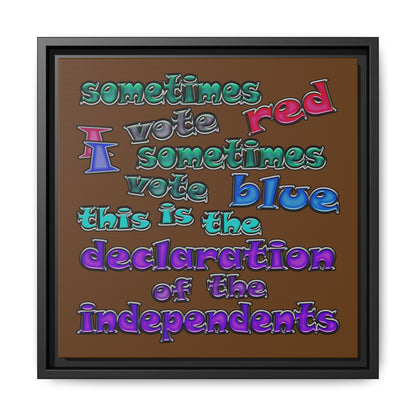 declaration of the independents - framed canvas art (brown)