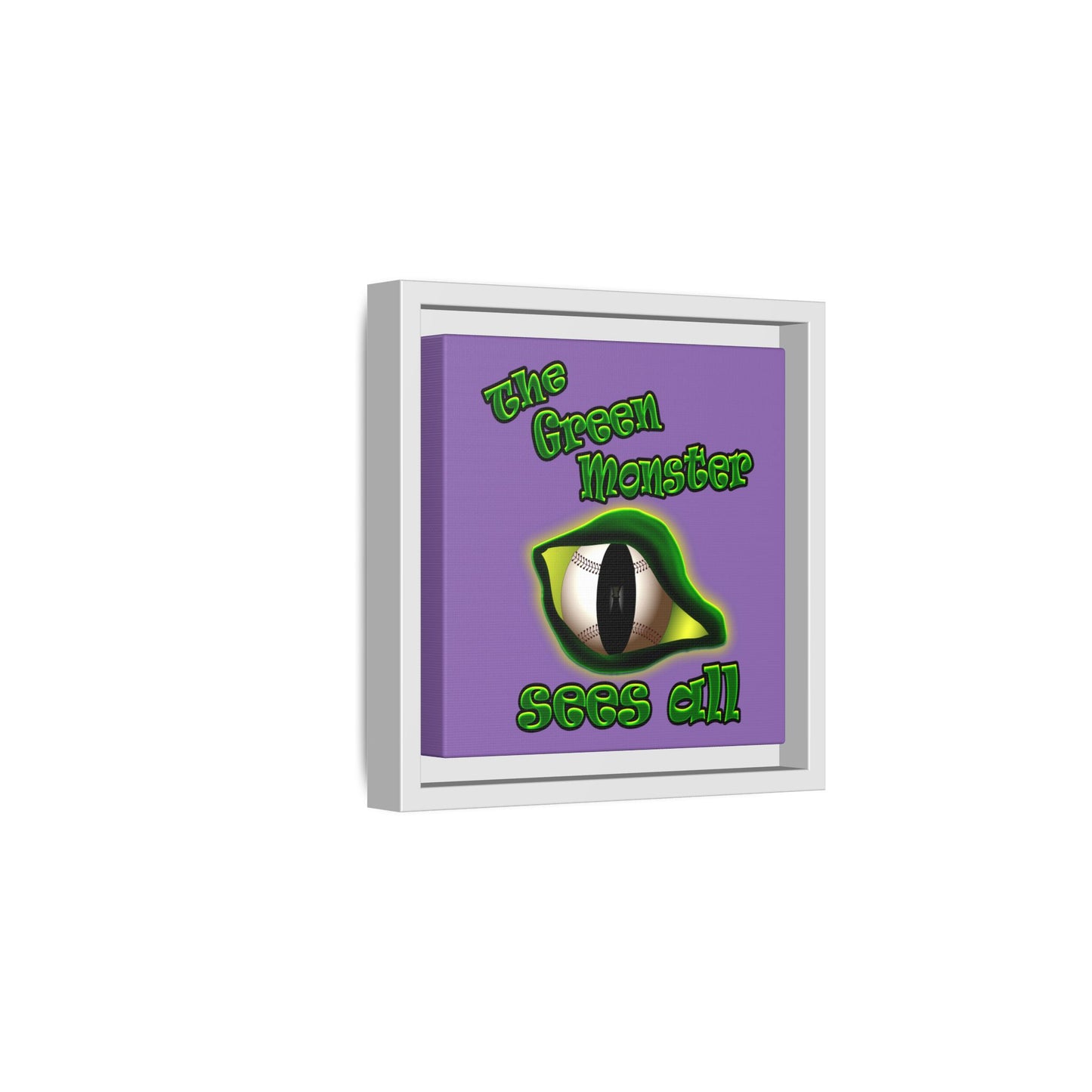 green monster - framed canvas art (light purple)