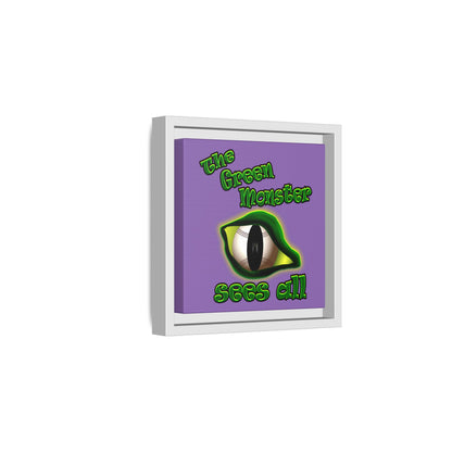 green monster - framed canvas art (light purple)
