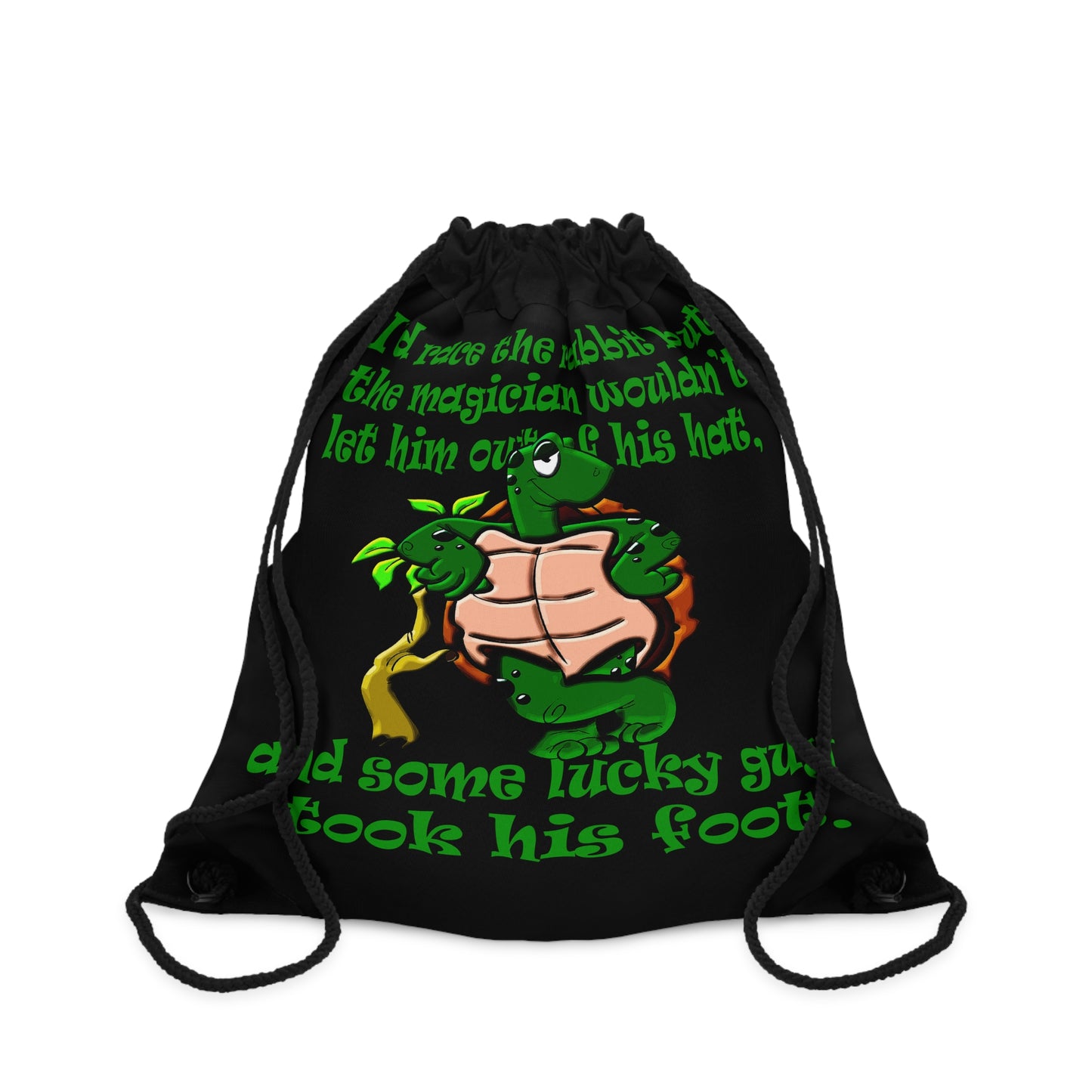 turtle race - Drawstring Bag (black)