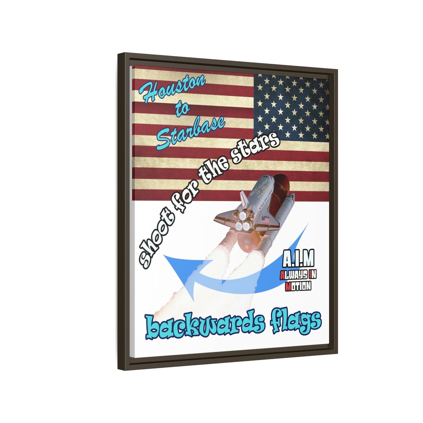 shoot for the stars - framed canvas art (white)