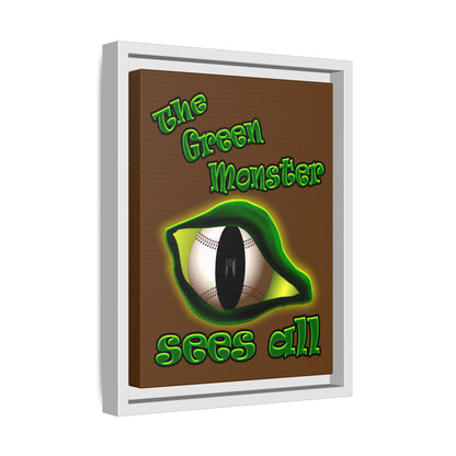 green monster - framed canvas art (brown)