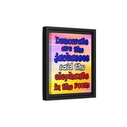 donkeys and elephants - framed canvas art (color blur)