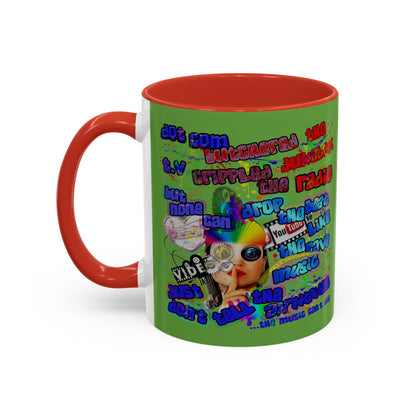 drop the beat - Accent Mug (green)