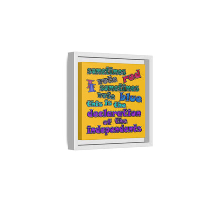 declaration of the independents - framed canvas art (yellow)
