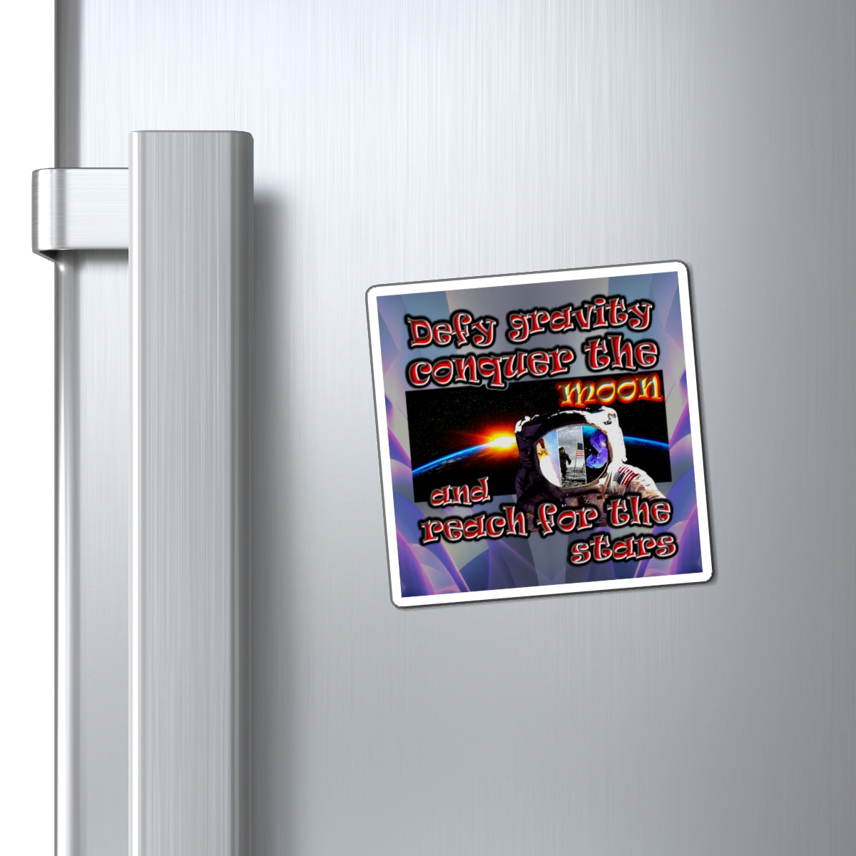 defy conquer reach - Magnets - (grey-pink wave)