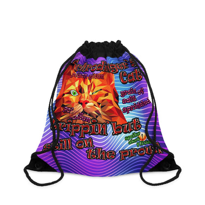 schrodinger's cat - Drawstring Bag (purple wave)