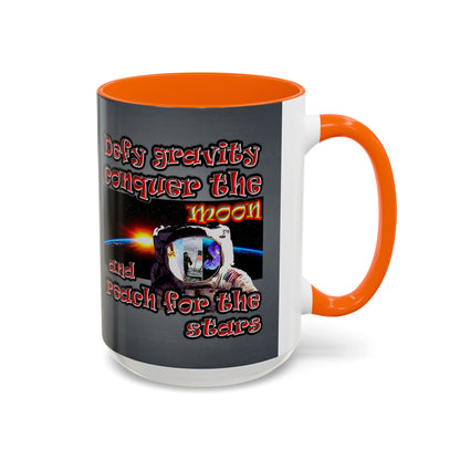 defy conquer reach - Accent Mug (grey-light grey)
