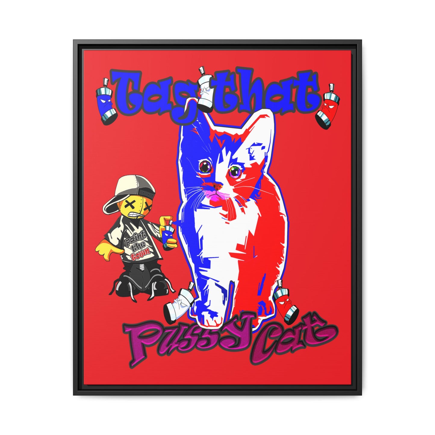 tag that - framed canvas art (red)
