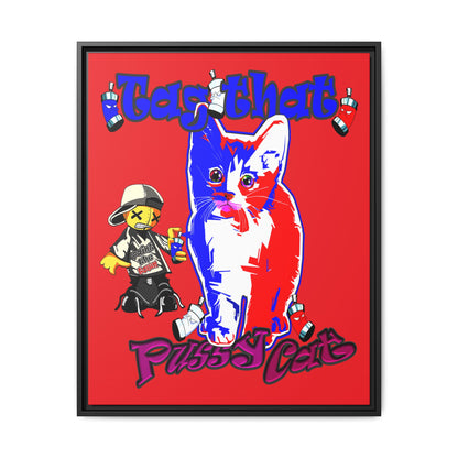 tag that - framed canvas art (red)