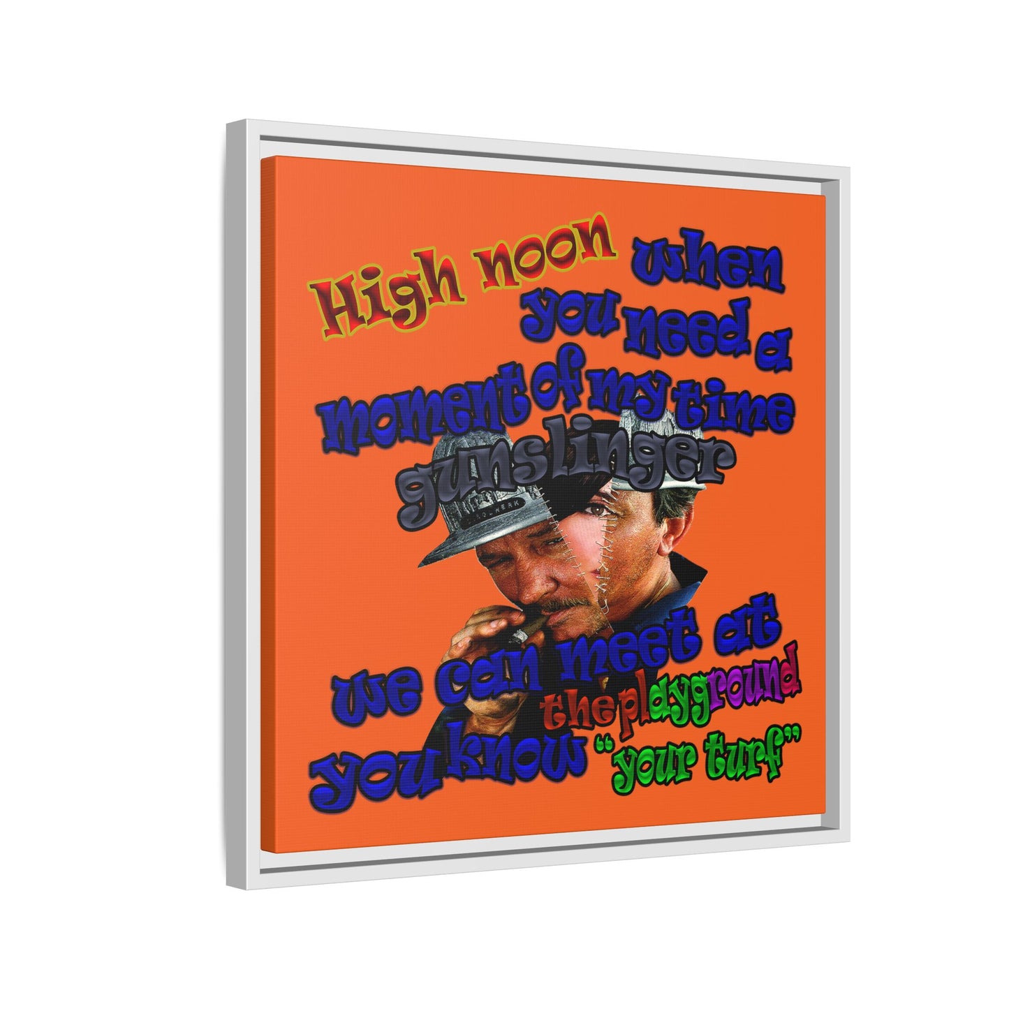 high noon - framed canvas art (orange)