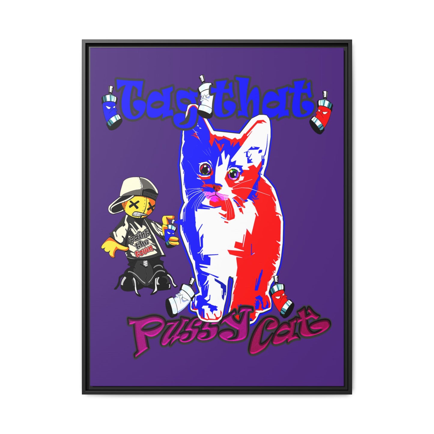 tag that - framed canvas art (purple)