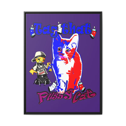 tag that - framed canvas art (purple)
