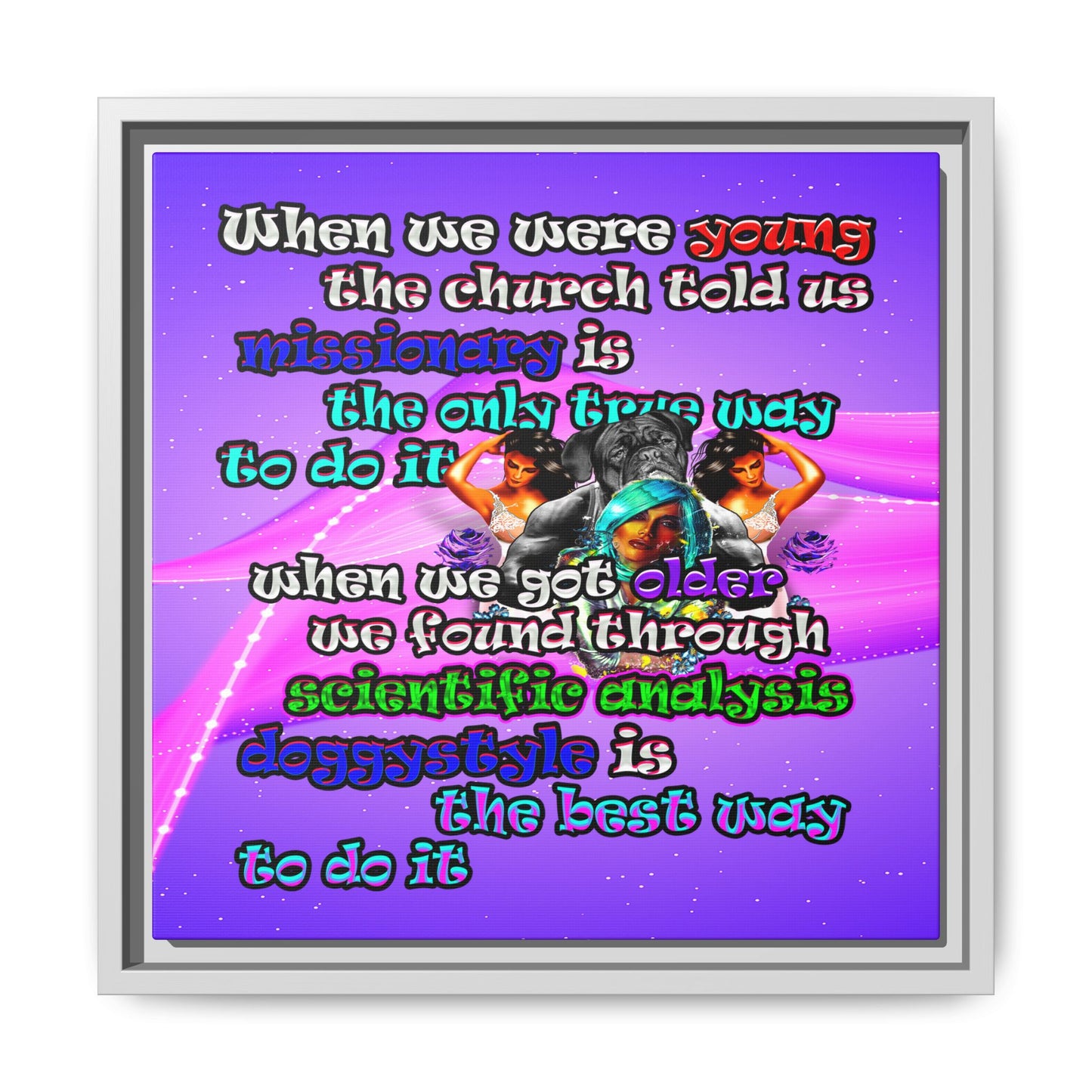 doggystyle - framed canvas art (purple-pink wave)
