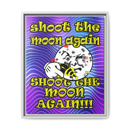 shoot the moon again - framed canvas art (purple wave)