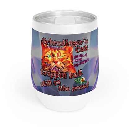 schrodinger's cat - Chill Wine Tumbler (grey-pink wave)