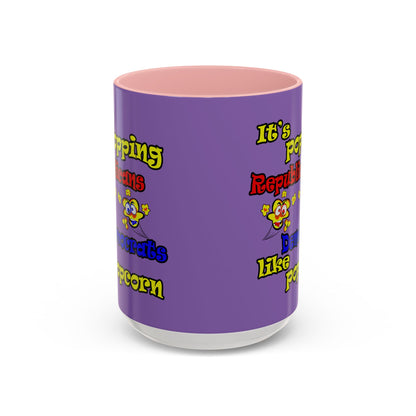popping like popcorn - Accent Mug (light purple)