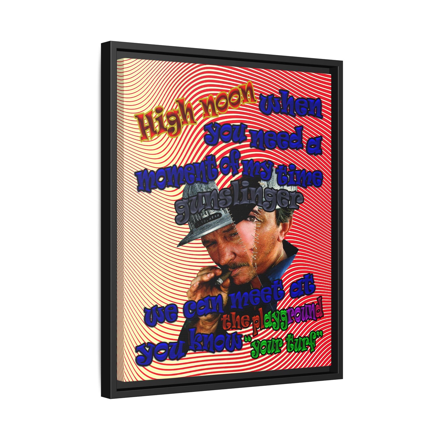 high noon - framed canvas art (yellow-orange wave)
