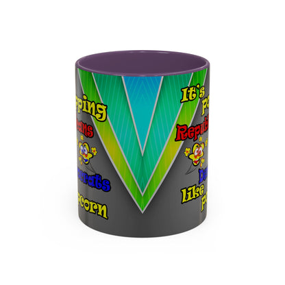 popping like popcorn - Accent Mug (rainbow split)
