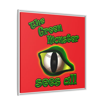 green monster - framed canvas art (red)