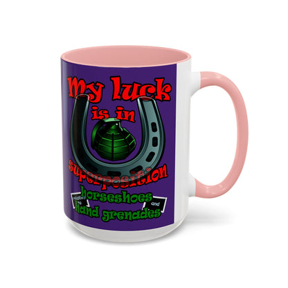my luck - Accent Mug (purple)