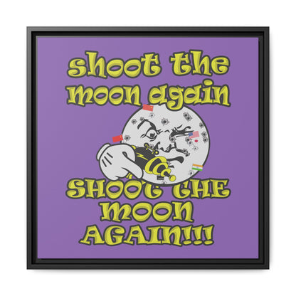 shoot the moon again - framed canvas art (light purple)