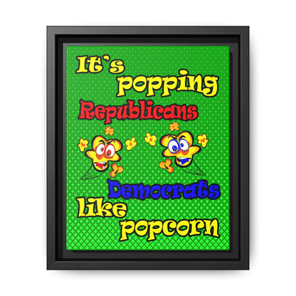 popping like popcorn - framed canvas art (logo green)