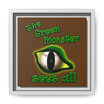 green monster - framed canvas art (brown)