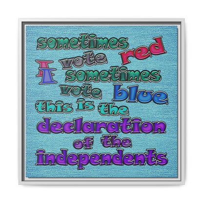 declaration of the independents - framed canvas art (faded blue)