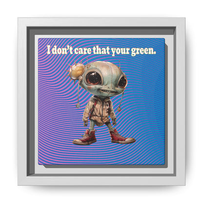 I don't care that your green - framed canvas art (light blue-purple wave)